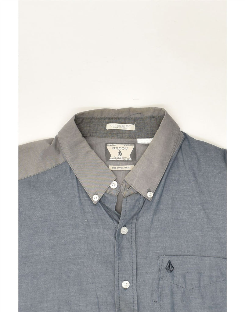 VOLCOM Mens Petit Classic Fit Short Sleeve Shirt Small Grey Colourblock | Vintage Volcom | Thrift | Second-Hand Volcom | Used Clothing | Messina Hembry 
