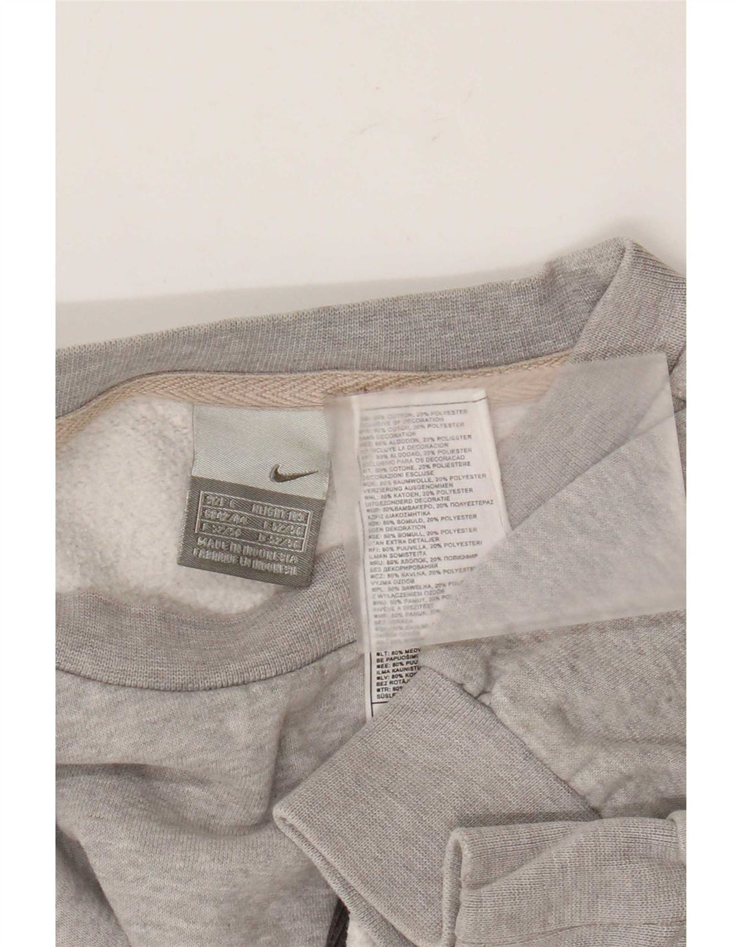 Nike Mens Sweatshirt Jumper Large Grey Colourblock Cotton