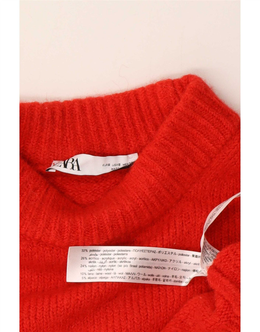 Zara Womens Crop Oversized Turtle Neck Jumper Sweater UK 10 Small Orange