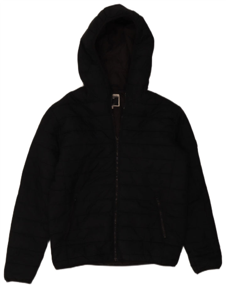 Jack & Jones Mens Hooded Padded Jacket UK 40 Large Black Polyester