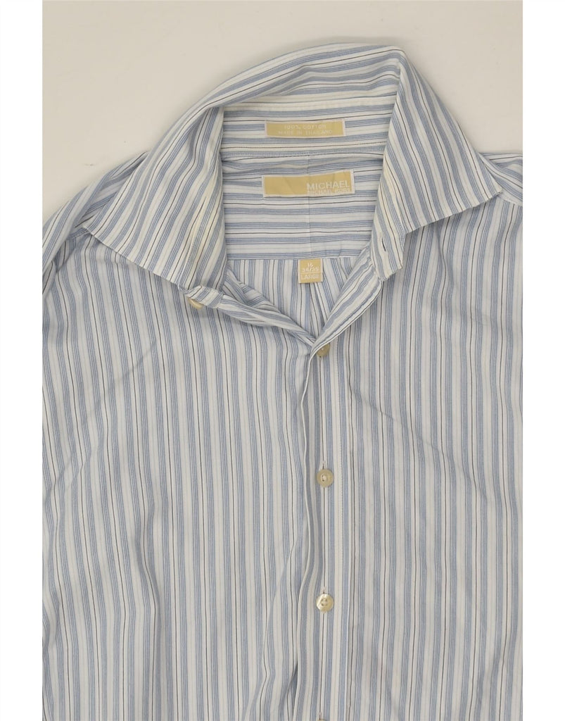 MICHAEL KORS Mens Shirt Size 16 Large Grey Striped Cotton | Vintage Michael Kors | Thrift | Second-Hand Michael Kors | Used Clothing | Messina Hembry 