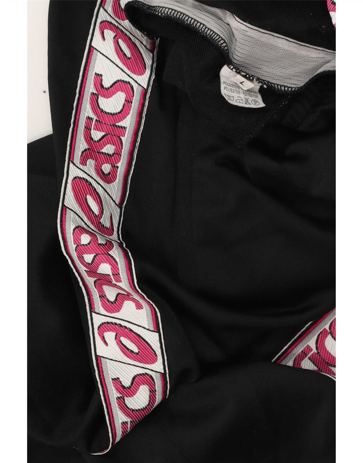 Asics Mens Graphic Tracksuit Trousers Large Black Colourblock Polyester