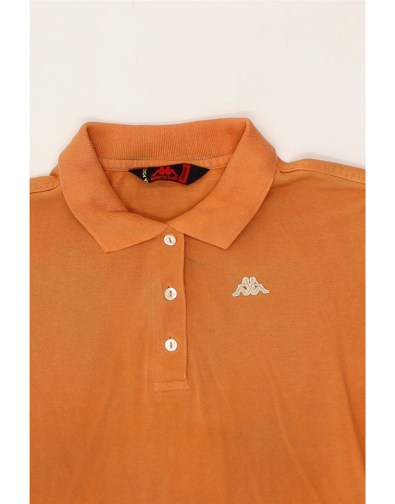 KAPPA Womens Polo Shirt UK 14 Medium Orange Cotton Vintage Kappa and Second-Hand Kappa from Messina Hembry 