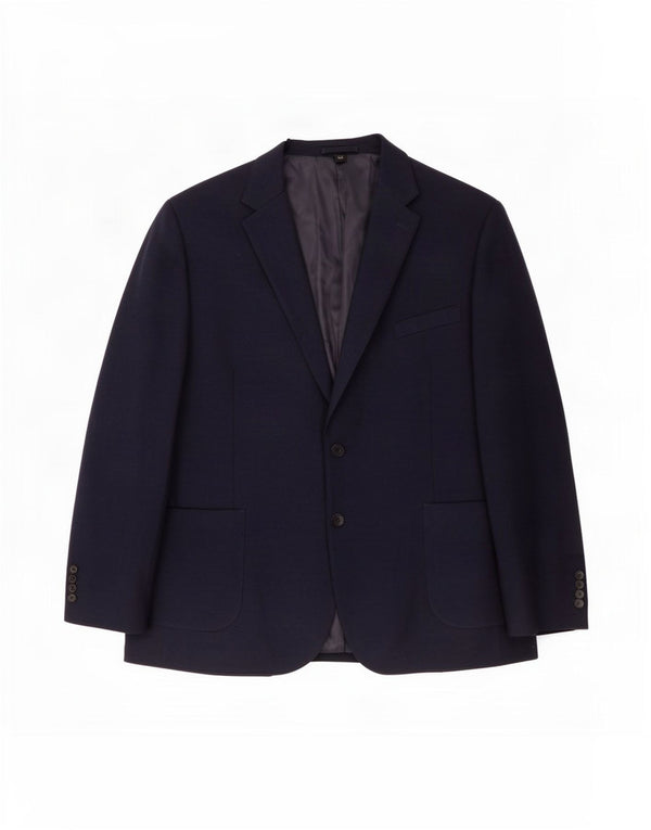 Marks & Spencer Mens 2 Button Blazer Jacket UK 50 5XL Navy Blue Polyamide