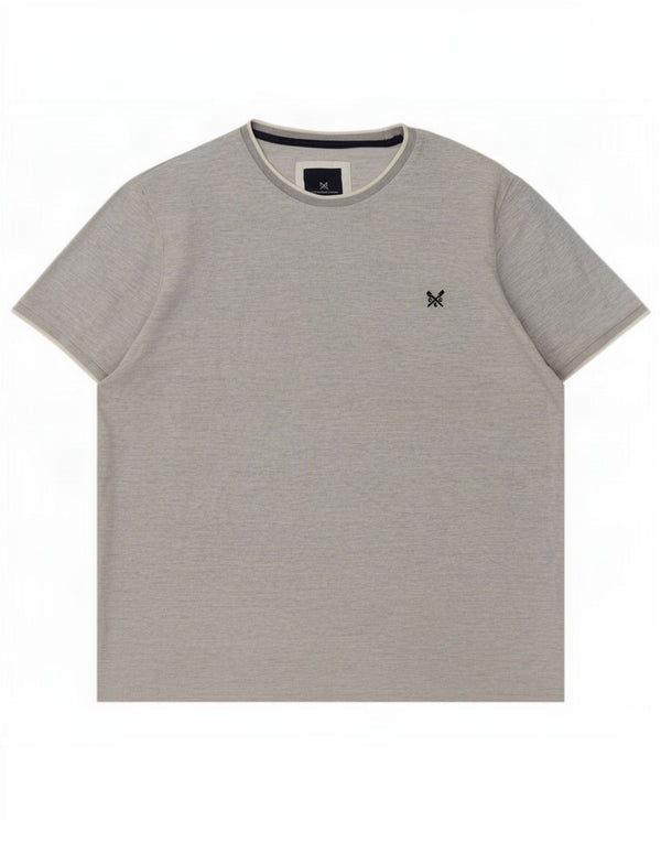 Crew Clothing Mens T-Shirt Top Large Grey Flecked Cotton