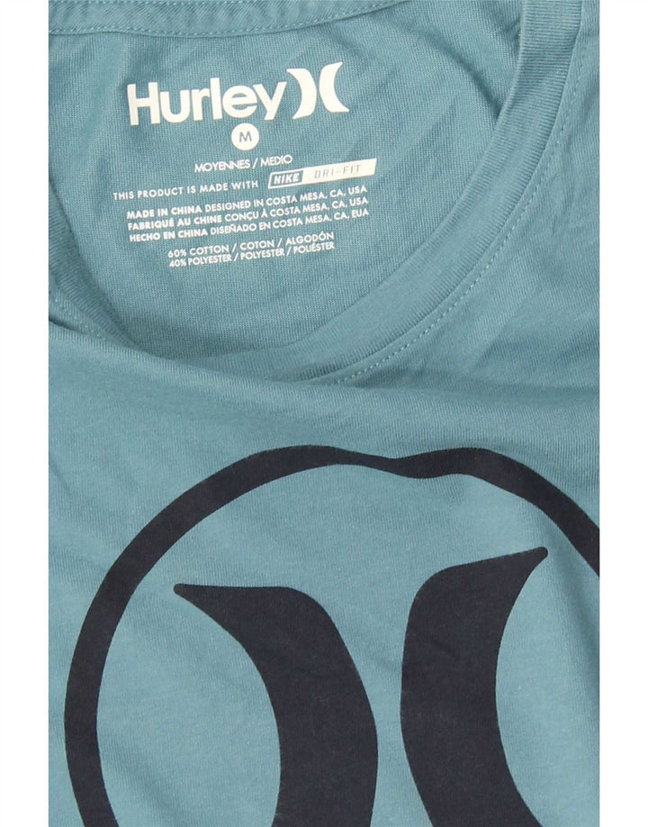 Hurley Mens Dri Fit Graphic T-Shirt Top Medium Blue Cotton