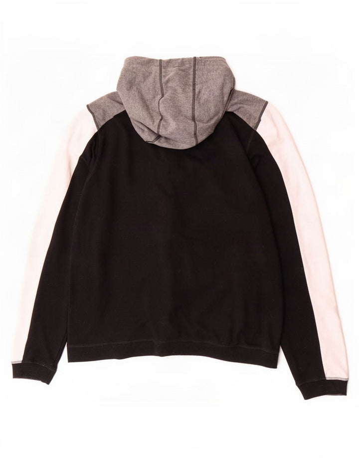 Lotto Mens Zip Hoodie Sweater XL Black Colourblock Polyester