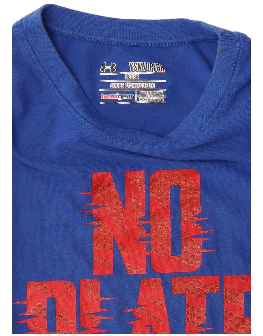 UNDER ARMOUR Boys Heat Gear Graphic T-Shirt Top 7-8 Years Small  Blue