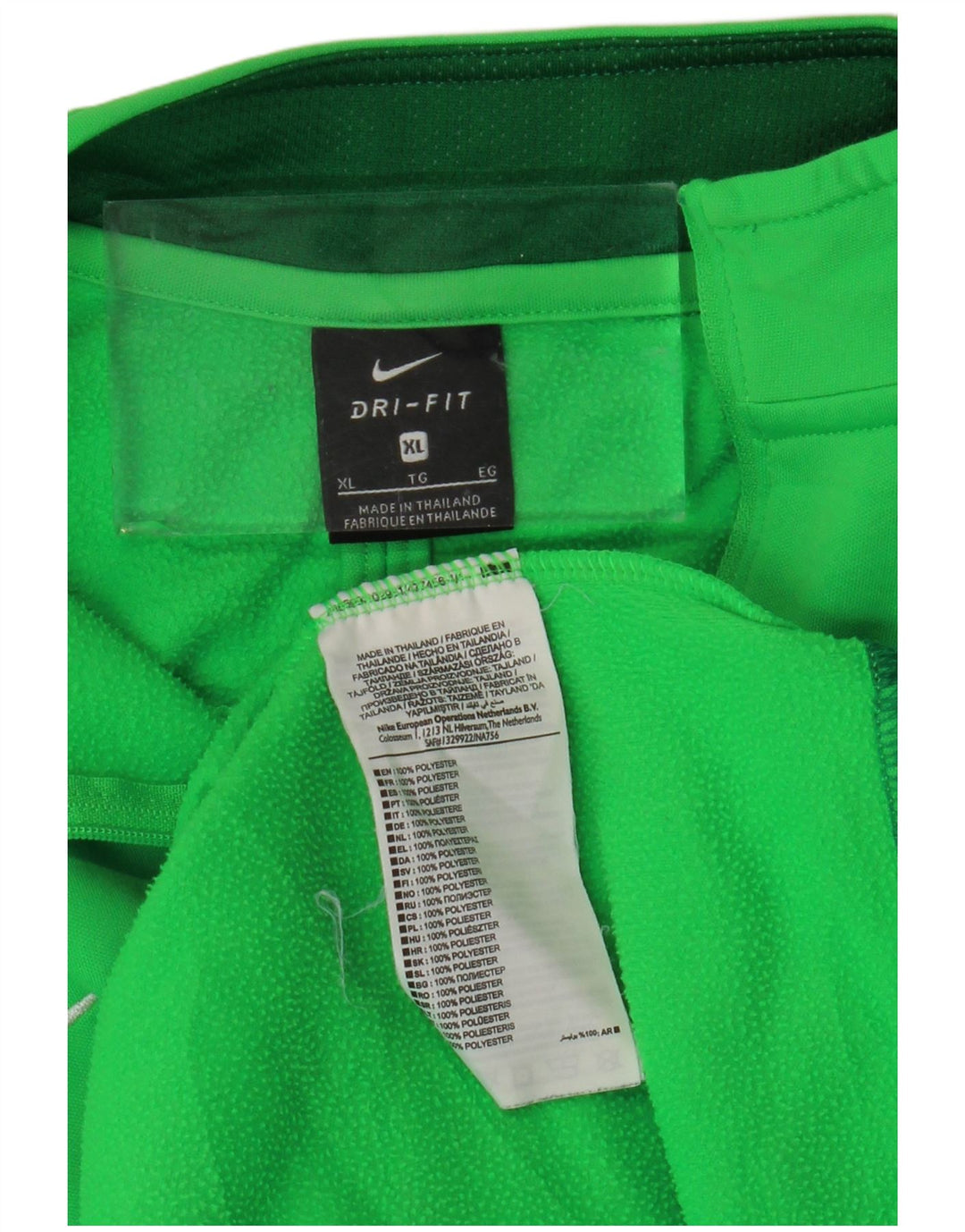 NIKE Mens Dri Fit Zip Neck Pullover Tracksuit Top XL Green Colourblock