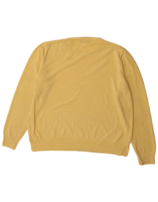 Marks & Spencer Womens Crew Neck Jumper Sweater UK 18 XL Yellow Acrylic