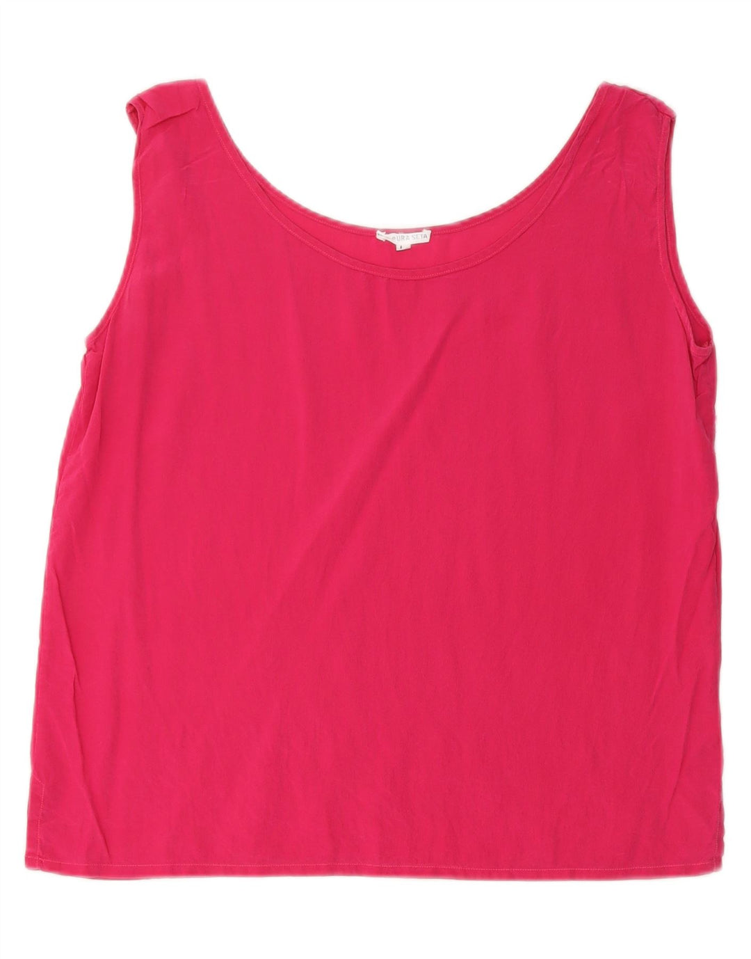 VINTAGE Womens Vest Top UK 14 Large Pink Silk Vintage Vintage and Second-Hand Vintage from Messina Hembry 