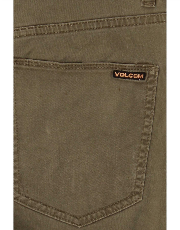 Volcom Mens Solver Denim Shorts W30 Medium Khaki Cotton