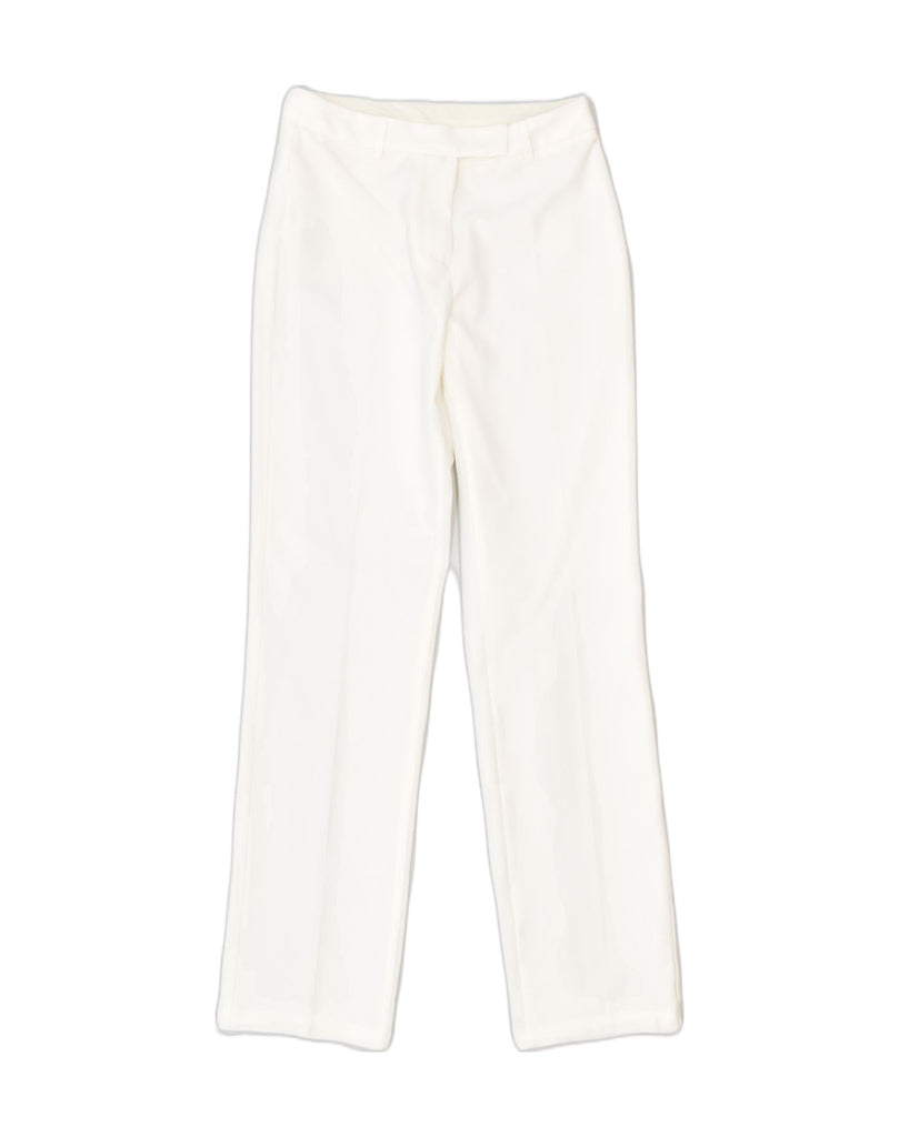 BENETTON Womens Straight Casual Trousers IT 42 Medium W28 L32 White | Vintage Benetton | Thrift | Second-Hand Benetton | Used Clothing | Messina Hembry 