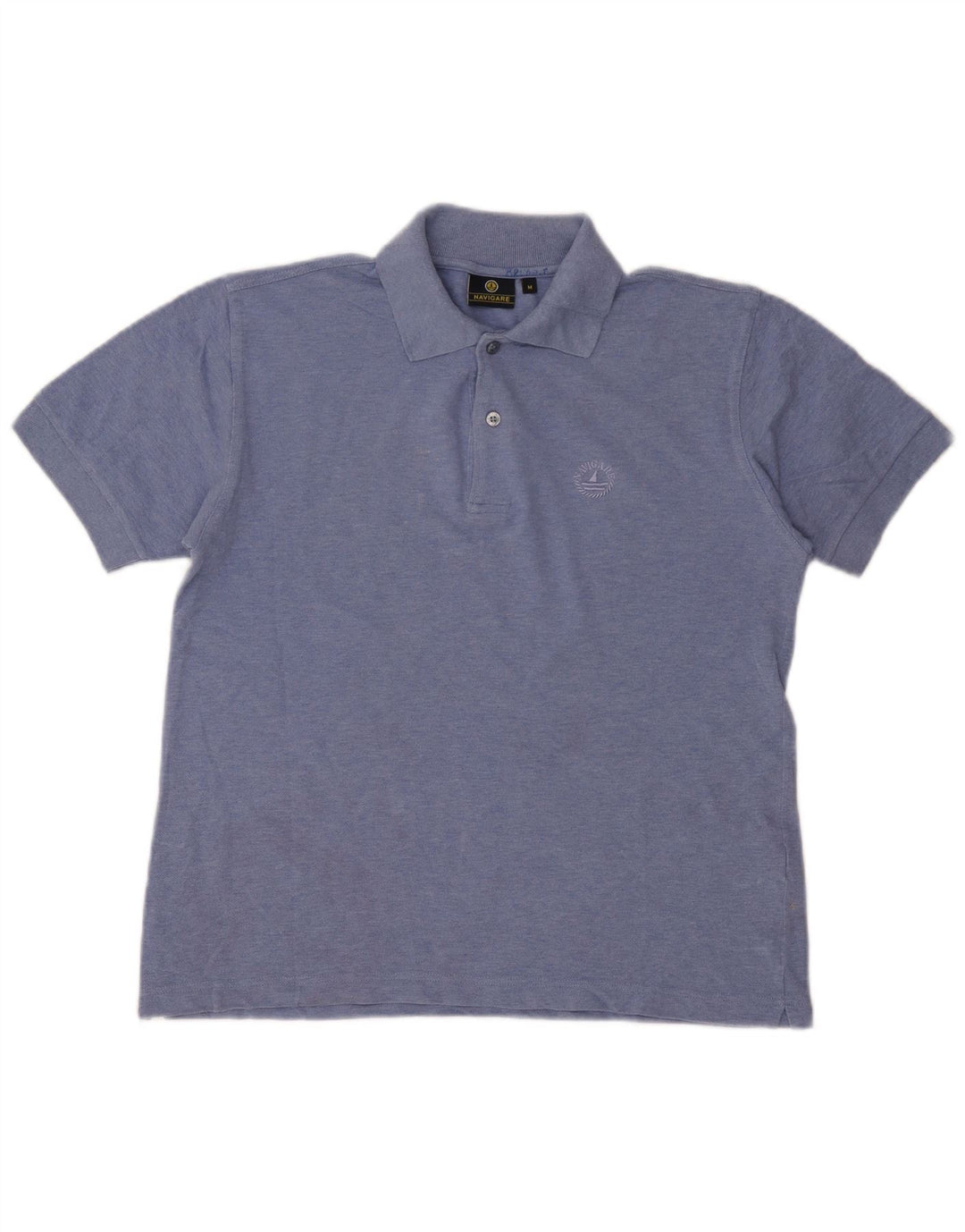 Navigare Mens Polo Shirt Medium Blue Cotton