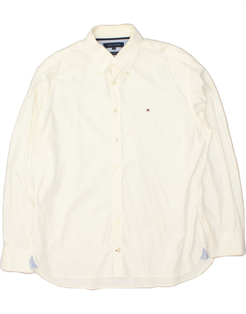 TOMMY HILFIGER Mens Shirt XL White Cotton | Vintage Tommy Hilfiger | Thrift | Second-Hand Tommy Hilfiger | Used Clothing | Messina Hembry 