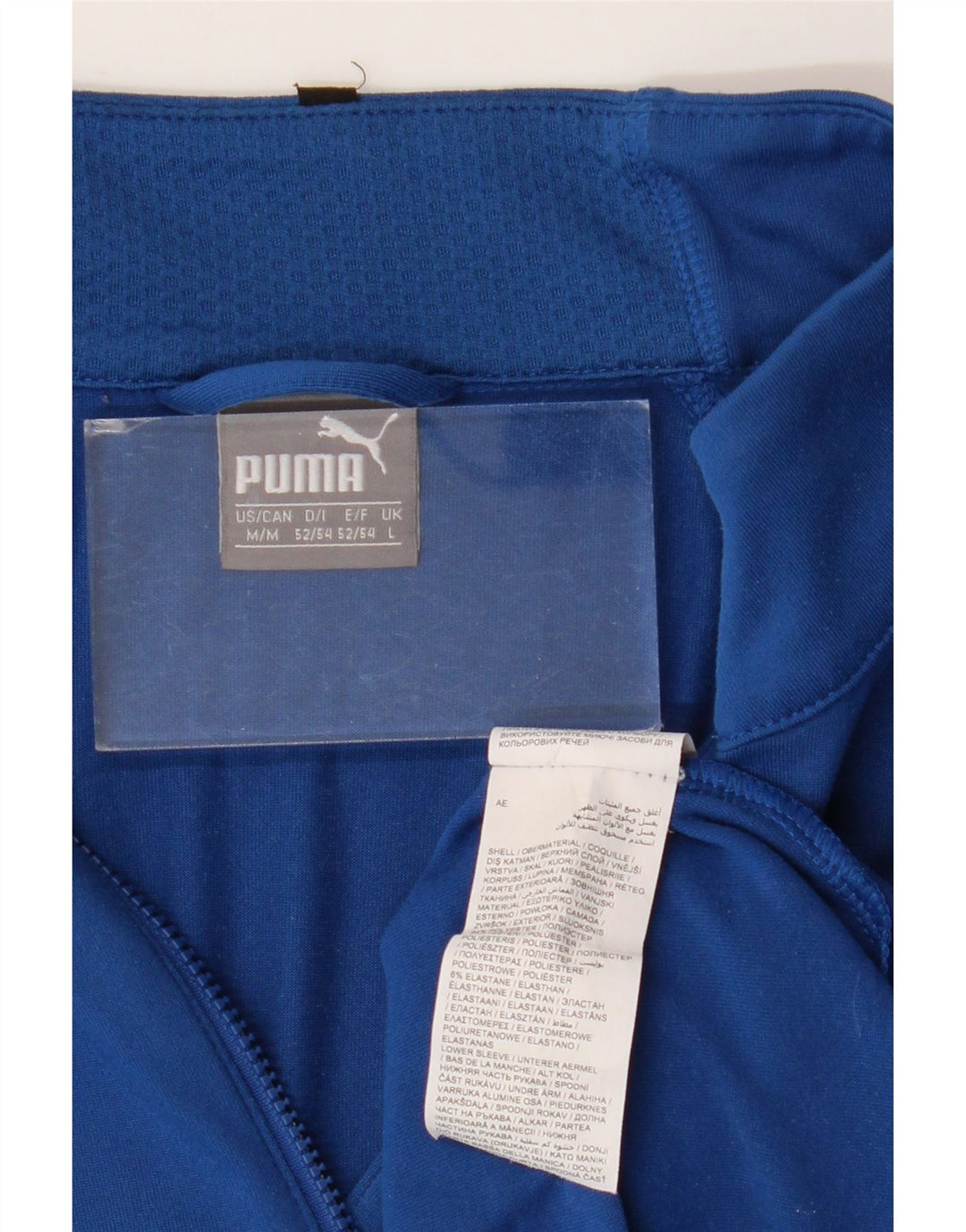 Puma Mens Zip Neck Pullover Tracksuit Top Large Blue Polyester