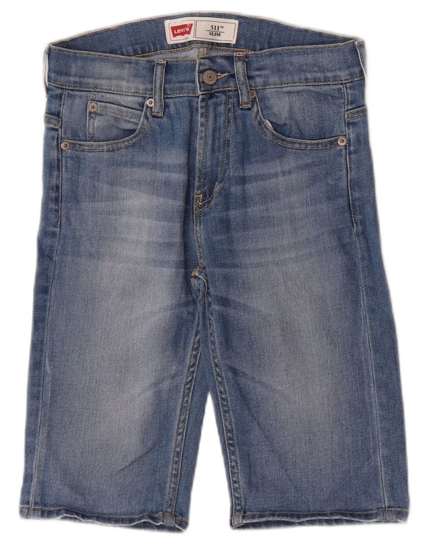 Levi's Boys 511 Slim Denim Shorts 13-14 Years W26 Blue Cotton