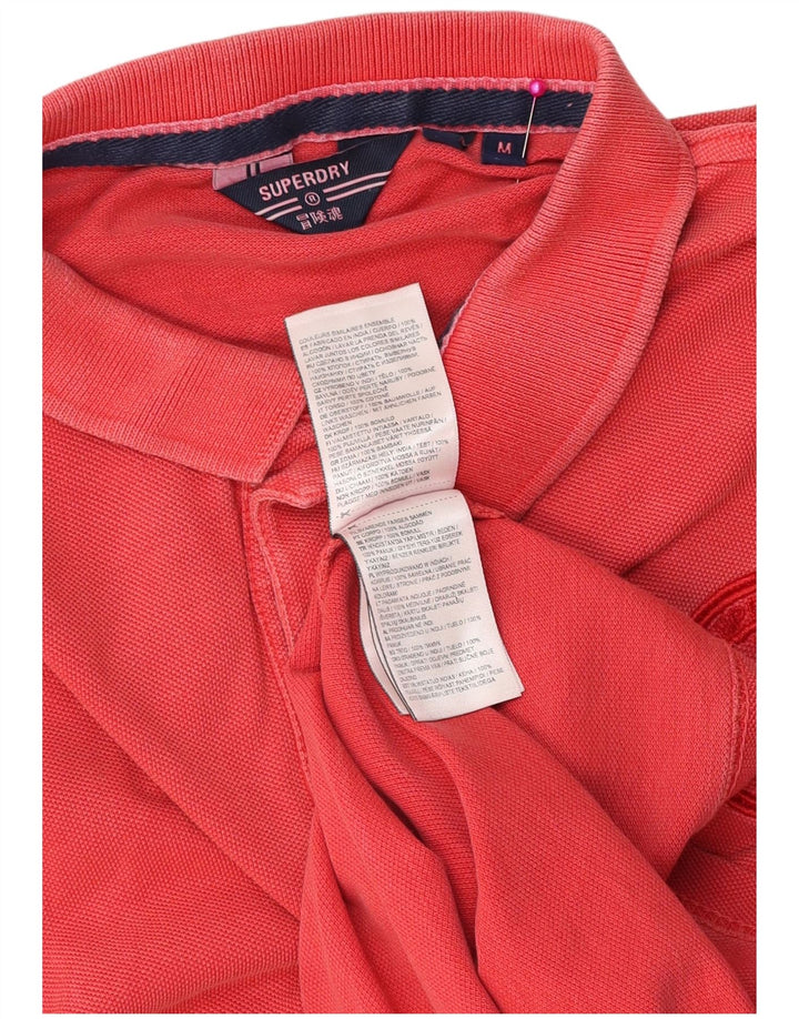 Superdry Mens Polo Shirt Medium Red Cotton