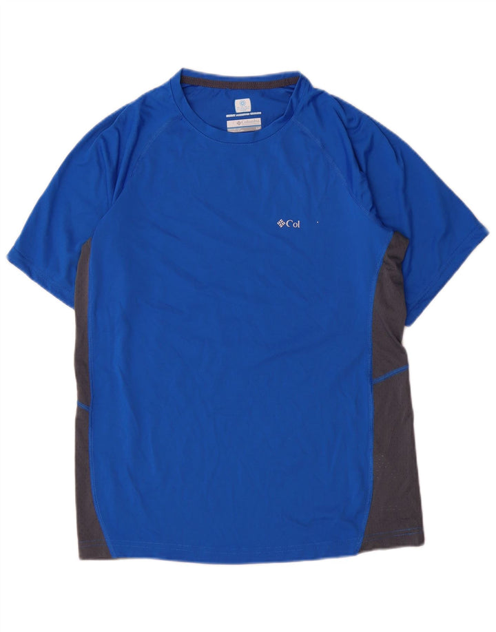 Columbia Mens Omni-Freeze Zero T-Shirt Top Small Blue Colourblock Polyester
