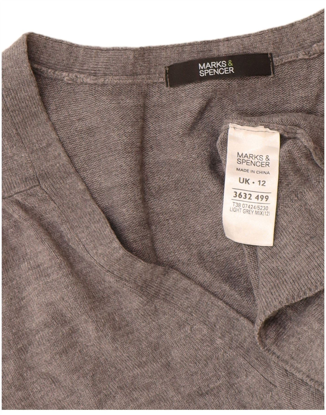 Marks & Spencer Womens Cardigan Sweater UK 12 Medium Grey Acrylic