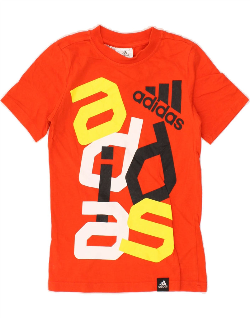 ADIDAS Boys Graphic T-Shirt Top 7-8 Years Red Cotton | Vintage Adidas | Thrift | Second-Hand Adidas | Used Clothing | Messina Hembry 