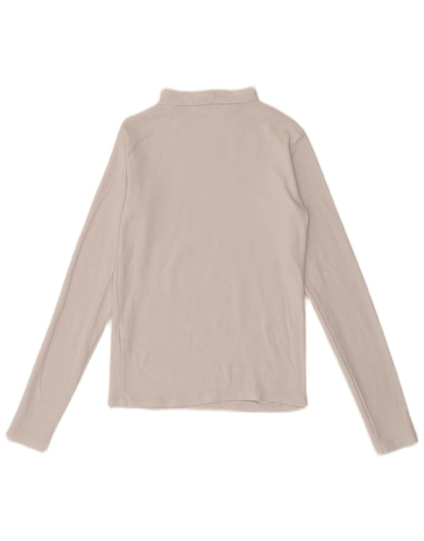 Zara Womens Top Long Sleeve UK 12 Medium White Cotton