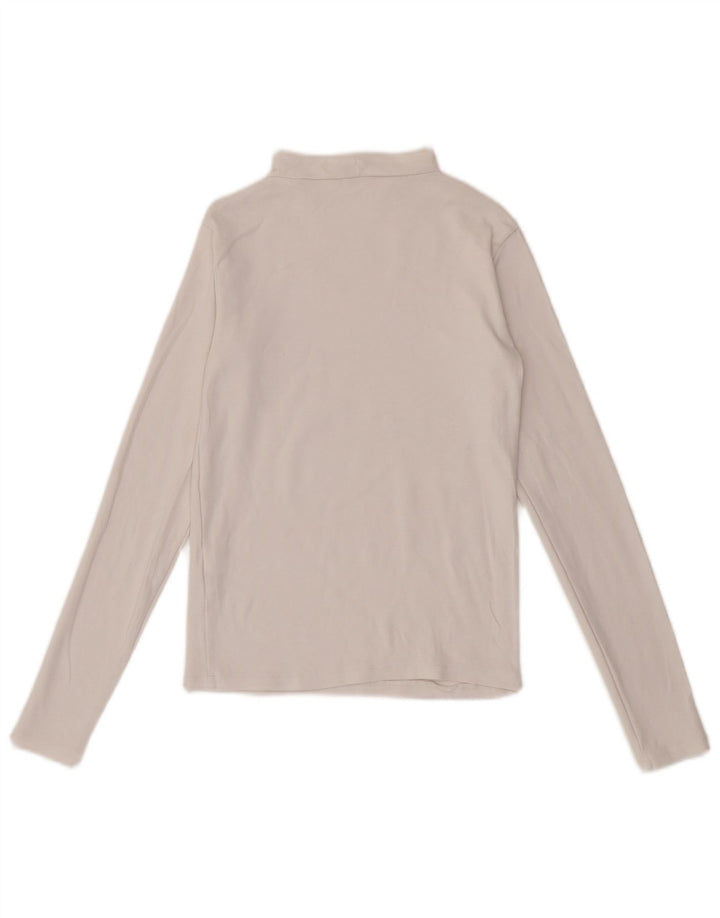 Zara Womens Top Long Sleeve UK 12 Medium White Cotton