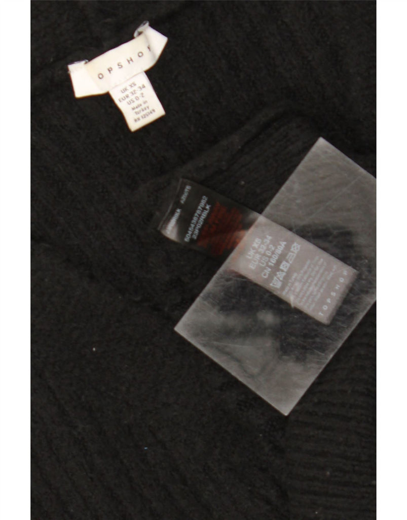 TOPSHOP Womens Oversized Cardigan Sweater UK 6 XS Black Acrylic Vintage Topshop and Second-Hand Topshop from Messina Hembry 