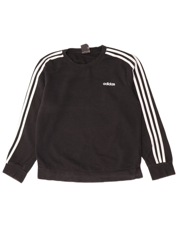Adidas Womens Sweatshirt Jumper UK 16/18 Large Black Cotton