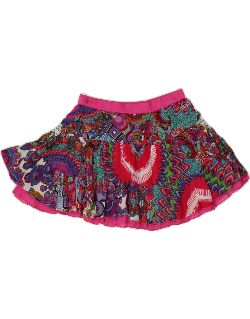 DESIGUAL Girls Graphic A-Line Skirt 9-10 Years W24 Multicoloured Cotton Vintage Desigual and Second-Hand Desigual from Messina Hembry 