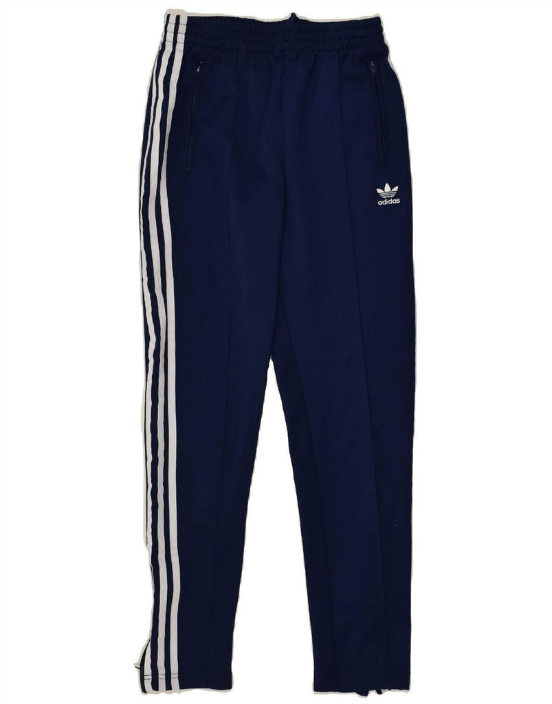 ADIDAS Girls Tracksuit Trousers 9-10 Years Navy Blue Polyester | Vintage Adidas | Thrift | Second-Hand Adidas | Used Clothing | Messina Hembry 