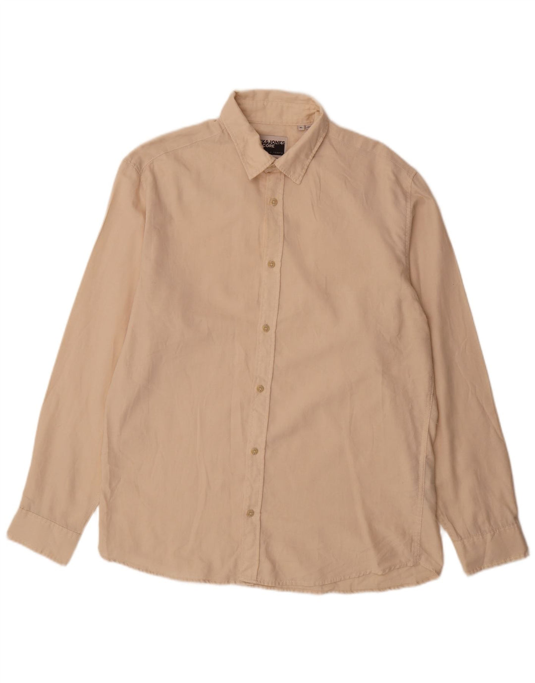 Jack & Jones Mens Shirt XL Beige Cotton