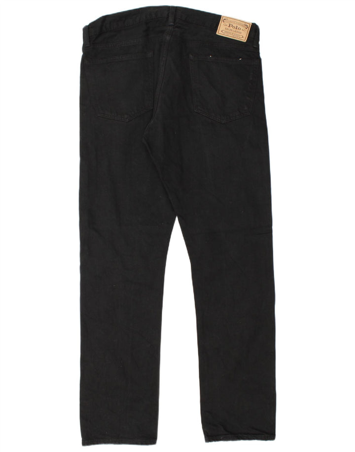 POLO RALPH LAUREN Mens Straight Casual Trousers W34 L32 Black Cotton