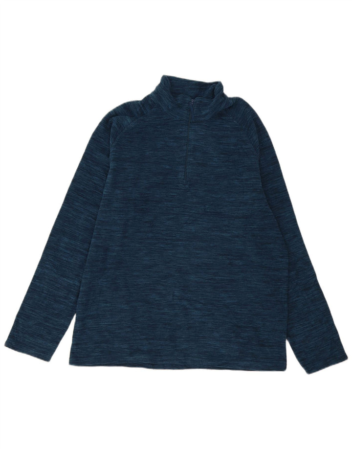 Mountain Warehouse Mens Zip Neck Fleece Jumper Large Navy Blue Flecked