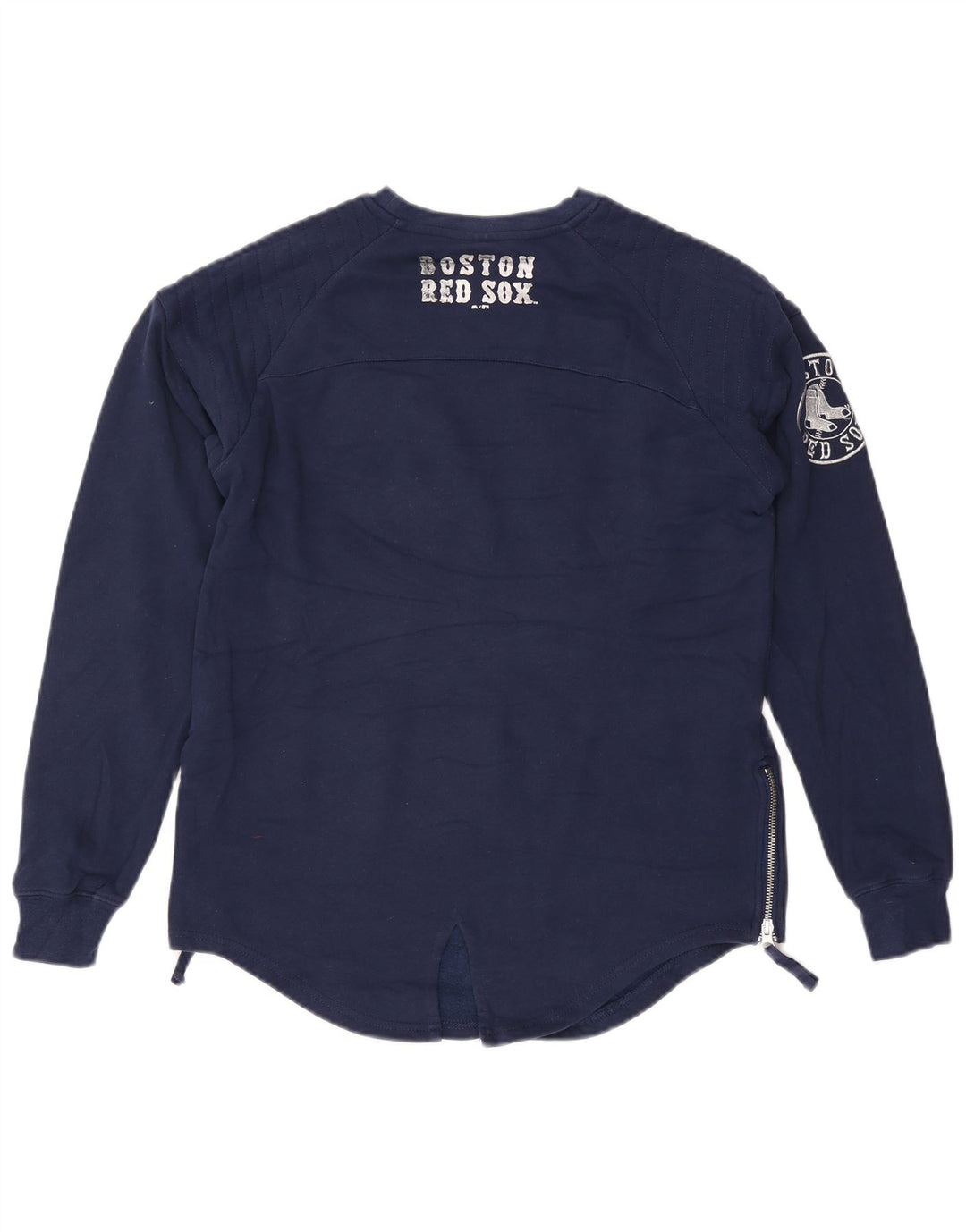 Majestic Womens Graphic Sweatshirt Jumper UK 10 Small Navy Blue