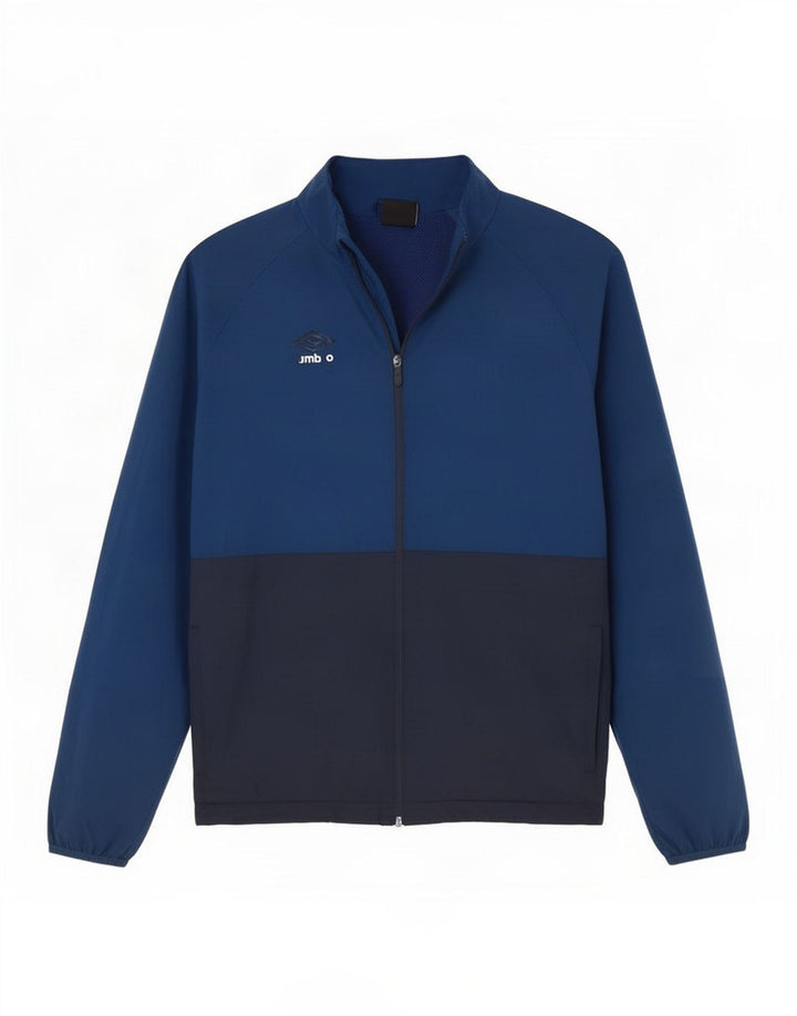 Umbro Mens Tracksuit Top Jacket Large Navy Blue Colourblock Polyester