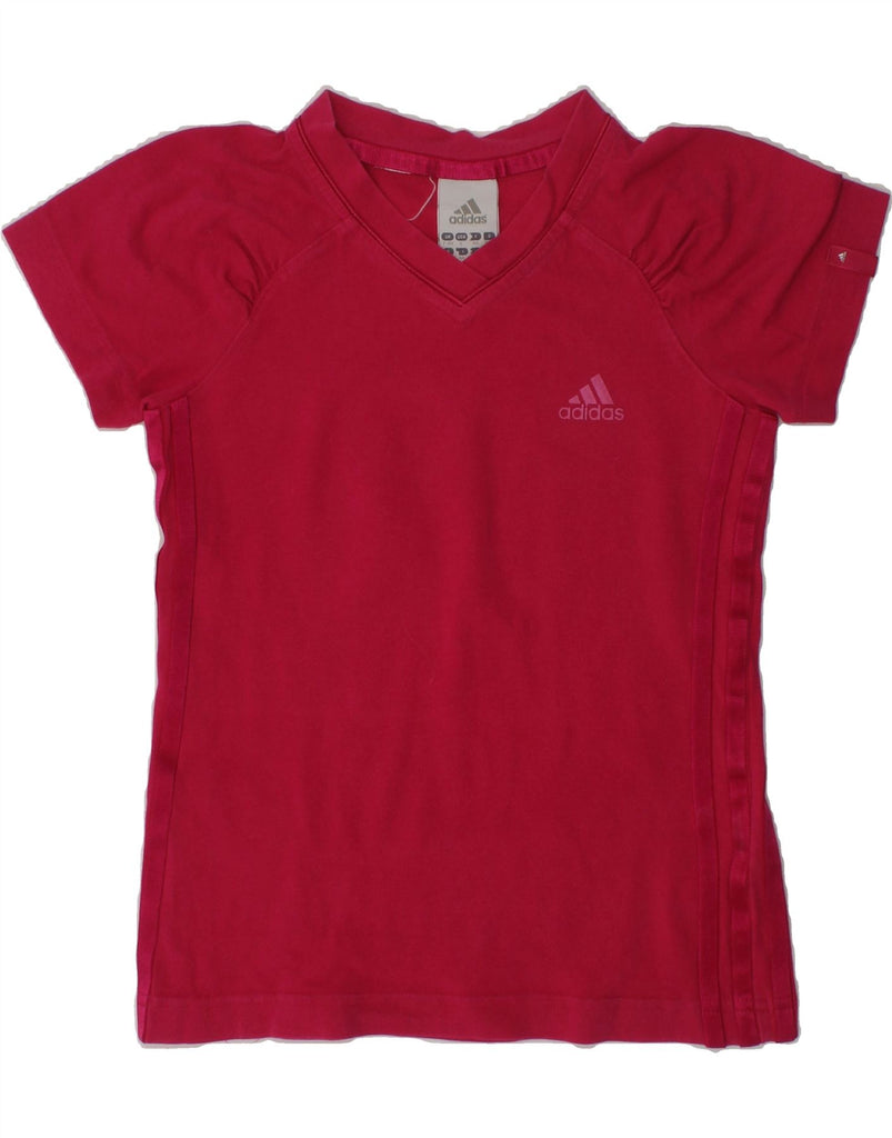 ADIDAS Girls T-Shirt Top 7-8 Years Red Cotton | Vintage Adidas | Thrift | Second-Hand Adidas | Used Clothing | Messina Hembry 