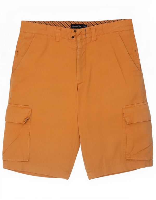 Massimo Dutti Mens Cargo Shorts EU 42 Large W32 Orange Cotton