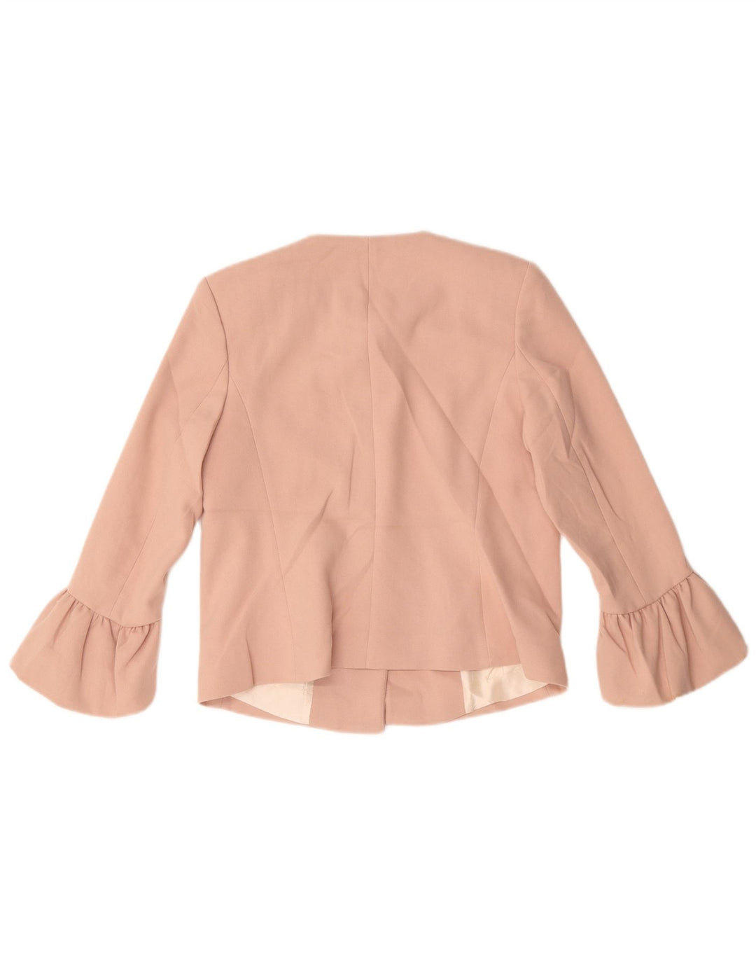 Zara Womens Crop 2 Button Blazer Jacket UK 10 Small Pink Polyester