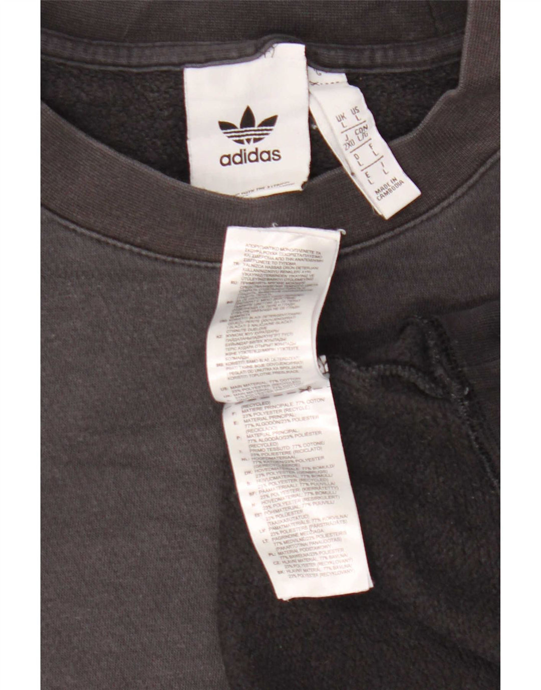 Adidas Mens Graphic Sweatshirt Jumper Large Black Cotton
