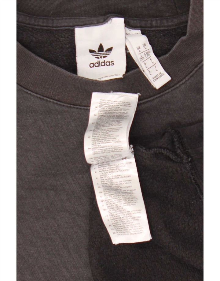 Adidas Mens Graphic Sweatshirt Jumper Large Black Cotton