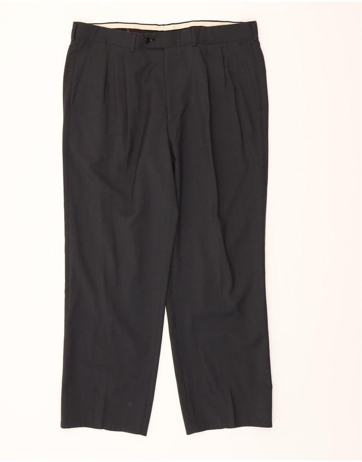 VINTAGE Mens Pegged Suit Trousers W36 L28 Grey