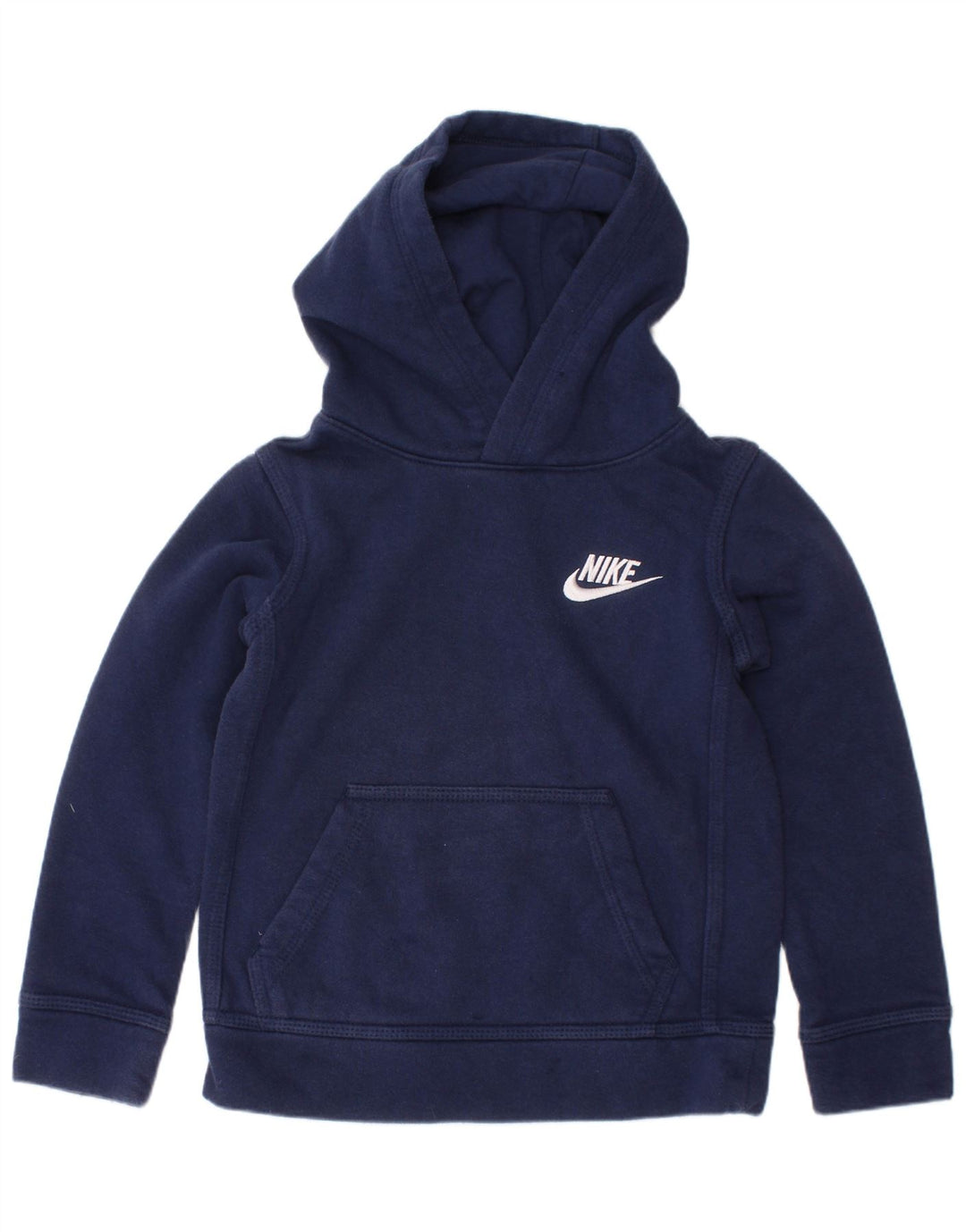 NIKE Boys Hoodie Jumper 3-4 Years XS Navy Blue Cotton