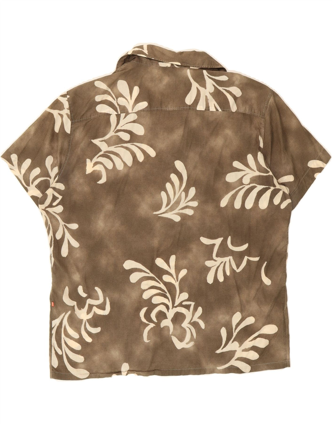 HUGO BOSS Womens Oversized Pullover Shirt UK 18 XL Khaki Floral Vintage Hugo Boss and Second-Hand Hugo Boss from Messina Hembry 