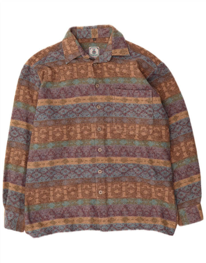 Club D'Amingo Mens Flannel Shirt Size 38/40 Medium Multicoloured Fair Isle