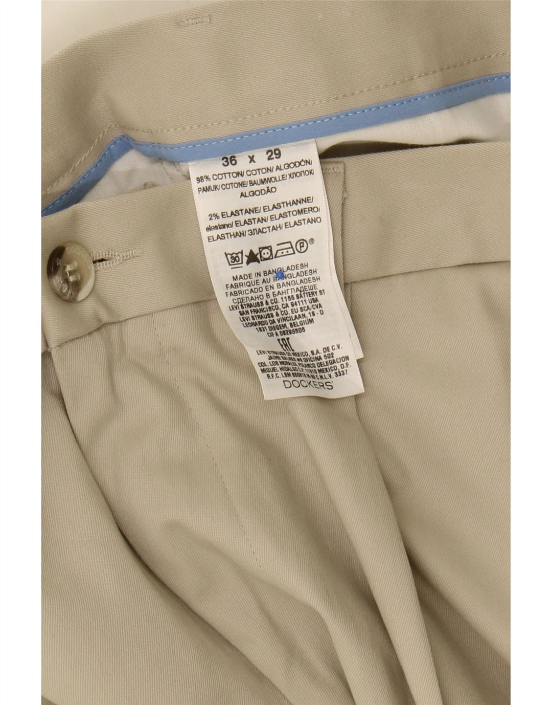 DOCKERS Mens Pegged Chino Trousers W36 L29  Beige Cotton Vintage Dockers and Second-Hand Dockers from Messina Hembry 
