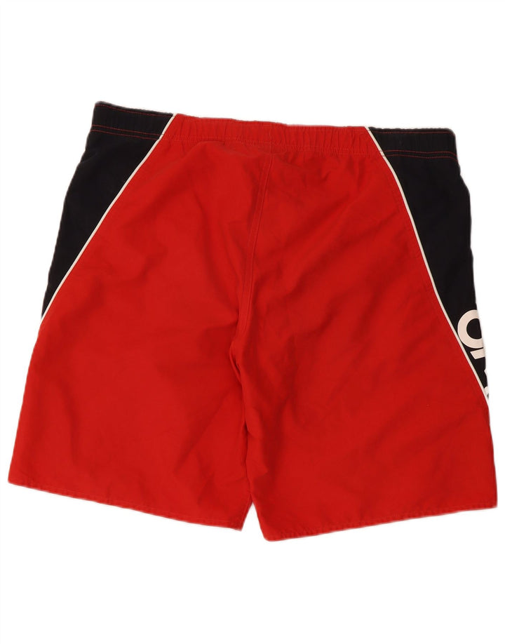 O'Neill Mens Graphic Sport Shorts Small Red Colourblock Polyester