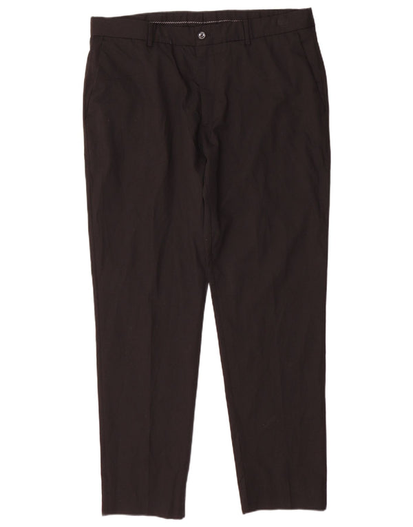 Zara Mens Slim Suit Trousers EU 44 Large W34 L28 Black