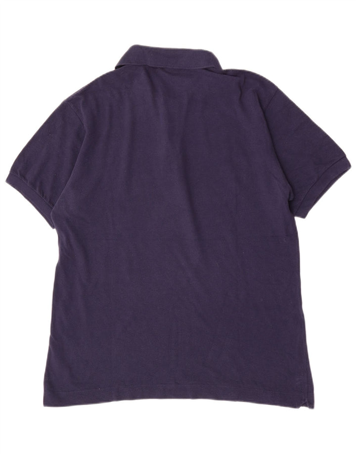 Lacoste Mens Polo Shirt Size 4 Medium Navy Blue Cotton
