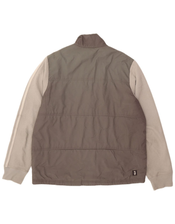Adidas Mens Padded Jacket UK 40 Large Grey Colourblock Polyester